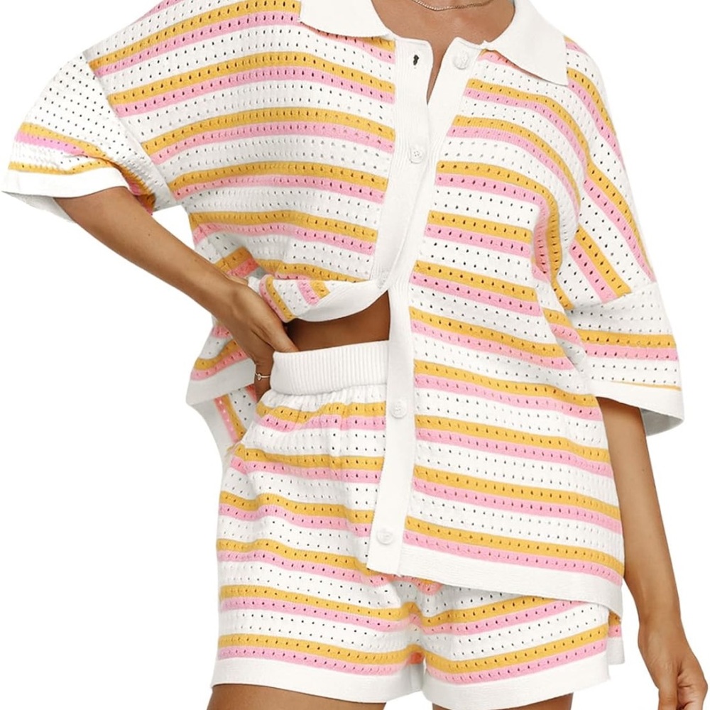 Striped Knit Two-Piece Set - Picture 2 of 5